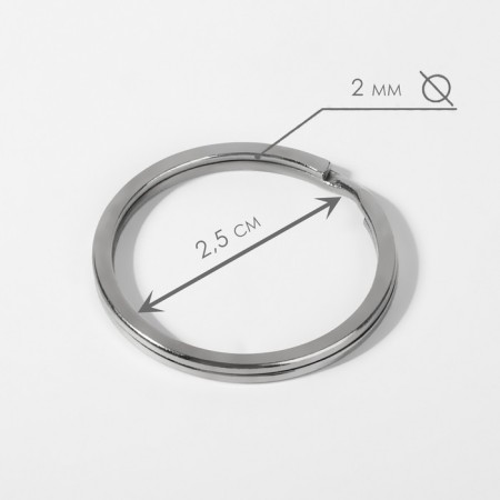 Ring for a keychain, flat, d = 30 mm, thickness 2 mm, silver color, price per 1 piece-1