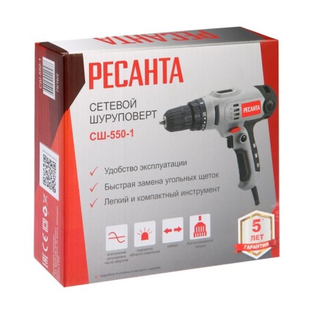 Schurovret "Resanta" SSh-550-1, 550 W, 1 speed, 25NM, 800 rpm, reverse-4
