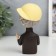 Souvenir Polystone "A boy in a gold baseball cap with a rose and gold bubble" 12x6x8 cm
