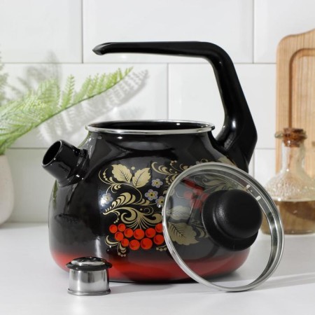 Teapot "Ryabina", 3 l, induction, black color-1