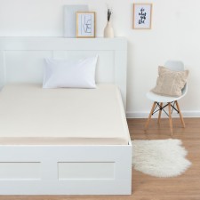 Helberry knitted sheet, size 120x200x25cm, color beige backup, 120g/m, 100% cotton