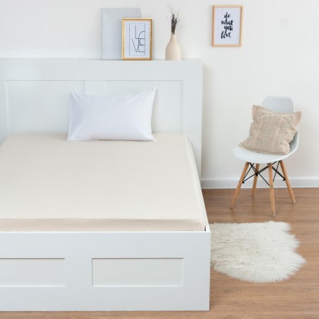 Helberry knitted sheet, size 120x200x25cm, color beige backup, 120g/m, 100% cotton