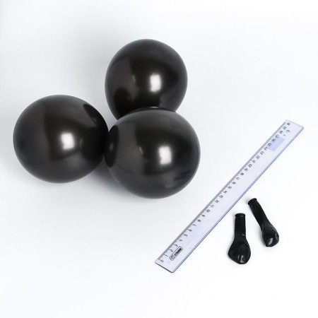 Latex ball 5 ", metal, set of 100 pcs., Water bombs, black color