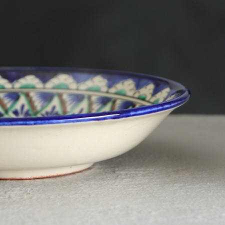 The plate of the Rishtan ceramics "Patterns", blue, deep, mix, 20 cm-4
