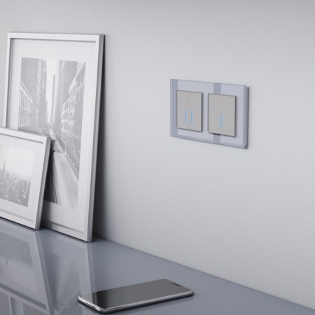 S touch switch W4510006, single -circuit, with backlight, 1000 watts, silver-1