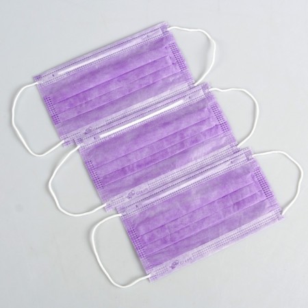 Medical mask, four -layer, 50 pieces in the package, purple