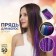 Hair strand, rain, clock, 50 cm, purple color