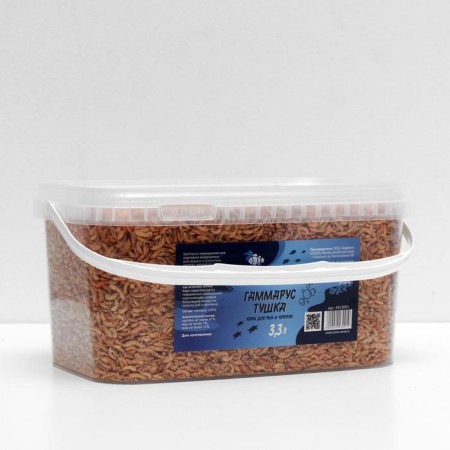 Feed for fish and turtles "Pigzon" gammarus carcass, bucket, 3.3 liters-1