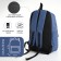 School backpack of textiles with a zipper, 2 departments, 3 pockets, blue color