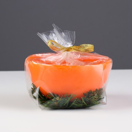 Decorative candle "New Year's orange half", 10x10x6.2 cm-4