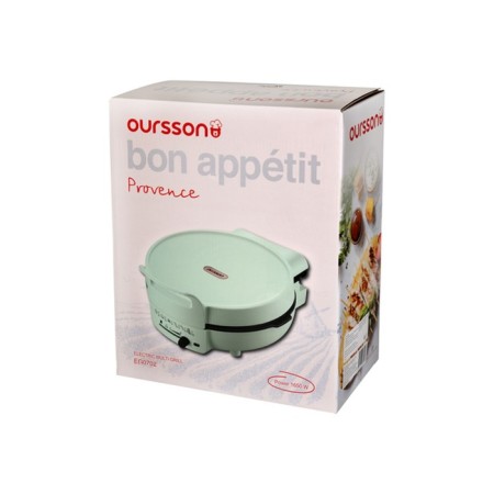 Electric grill Oursson EG0702/PM "Provence Meptya", 1650 W, anti -stick coating, peppermint color-10