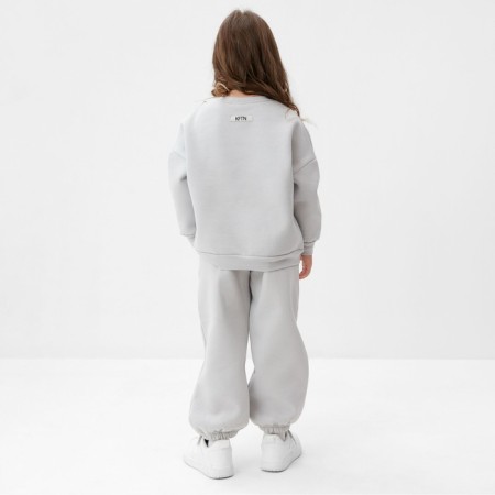 Костюм детский с начёсом (свитшот, брюки) KAFTAN Future р.38 (146-152), серый-2