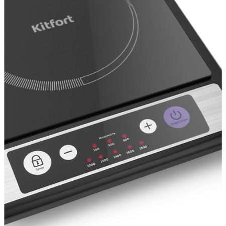 Induction tile KitFort KT-107, 1800 W, 1 burner, 8 modes, buttons, black-2