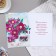 Postcard "Congratulations!" Blue background, flowers, 10.8x21.6 cm