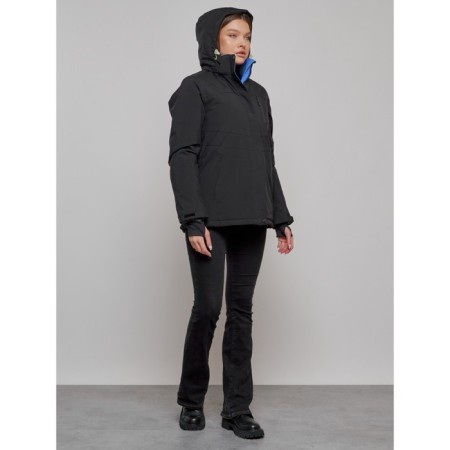 Ski jacket female, size 46, black color-6