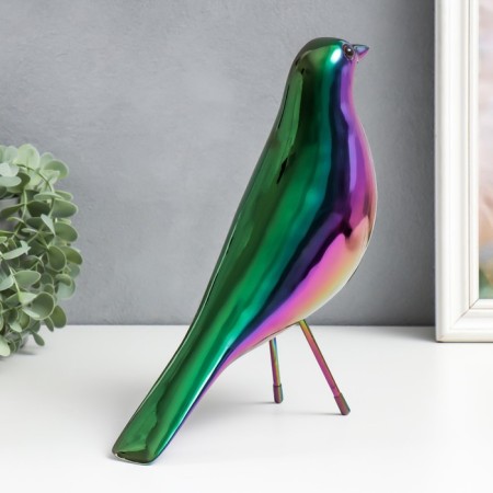 Souvenir Polystone "Bird" gold chameleon 25.5x25x8 cm-2