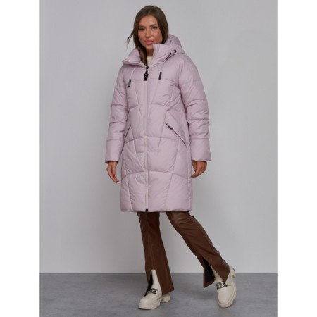 Coat insulated winter female, size 44, purple color-1