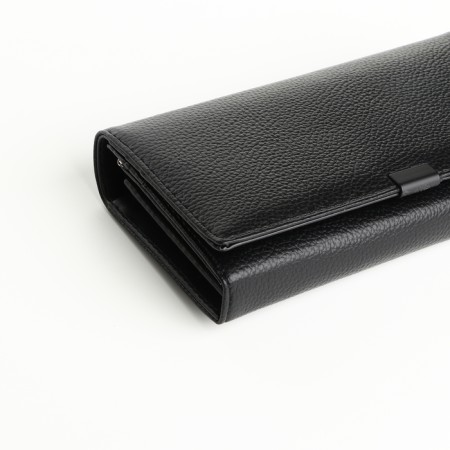 Women's wallet on magnets, black color-2