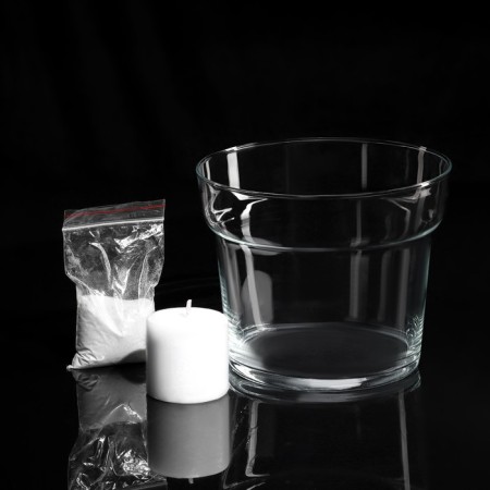 VAZA-Sub-Grandmother "Azalia" MS with a white candle, 16x13.5 cm, 9 hours, glass-2