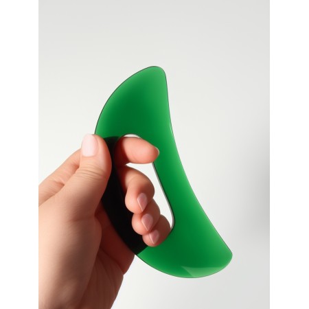 Body massage "Guasha", universal, 15 × 7 cm, green color-2