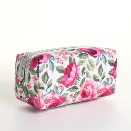 Cosmetic bag with lightning, white/pink color