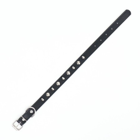 Collar "Lyon" with spikes 45 x 2 cm, Osh 34-40 cm, artificial leather, black-3
