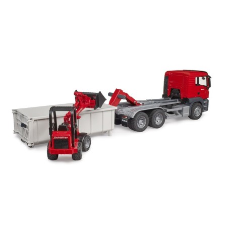 Bruder man dump truck with a loader-3