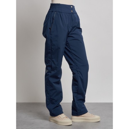 Warmed female trousers, size 48, dark blue color-7