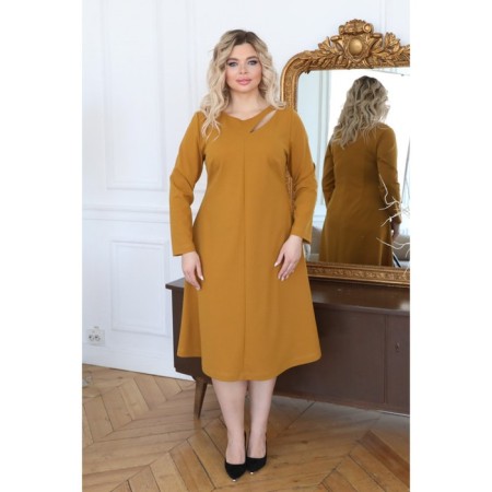 Female dress, size 62, mustard color-4