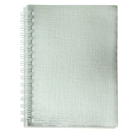 Note book A6, 80 sheets on the crest of Metallic, boumvinyl cover, silver