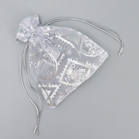 Bag Gift Organza "With Love", 10 x 12 cm +/- 1.5 cm, New Year-3