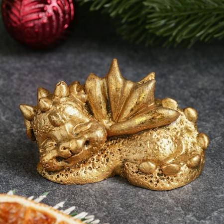 Figure "Dragon with spikes" gold, 8.5x3x5.5cm-4