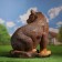Garden figure "Bear sitting big" brown, 40x50x48cm