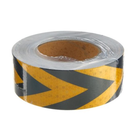 Reflective tape, self-adhesive, yellow-black, 5 cm x 25 m-3