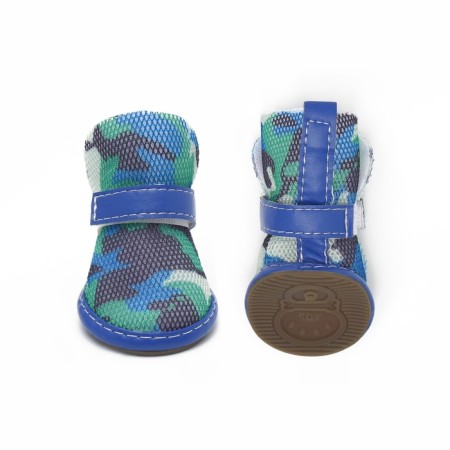 Dog boots "fighter", set 4 pcs, size 1 (sole 4 x 3.2 cm), camouflage blue-2