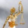 Souvenir Polystone "Goddess Femis - Justice" White with gold 38x9x9 cm