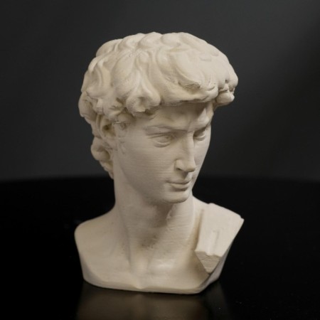 Gypsum figure "head of David" 8 x 12.5, white