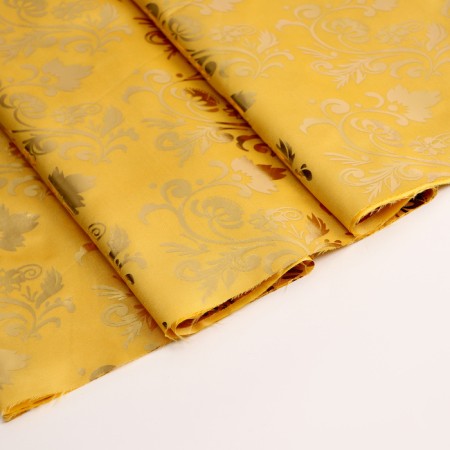 Atlas flap, beige with a golden pattern, 100 × 150 cm-1