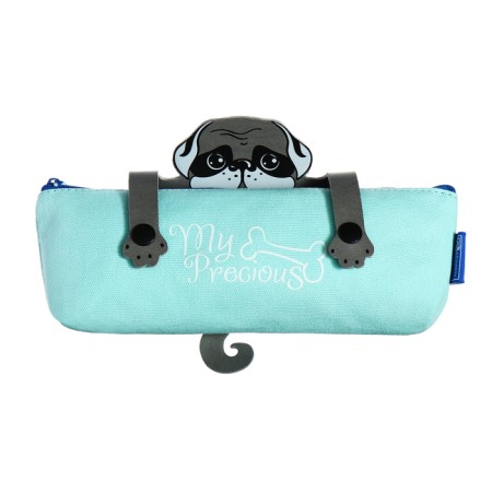 Penal soft, 1 compartment, 80 x 200 x 35 mm, voluminous, cotton fabric, phoenix, fingering from sophisticated leather-1