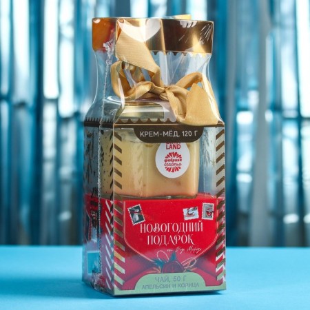 Gift set "New Year's Gift": tea with orange and cinnamon 50 g, creamless cedar cedar, 120 g.-11
