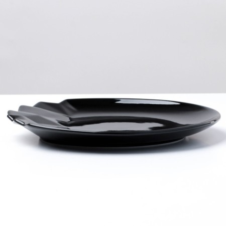 Ceramic “Obsidian” plate, 17 cm, black color-3