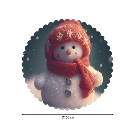 The tablecloth "Snowman", Round, Saten, D = 150 cm-1