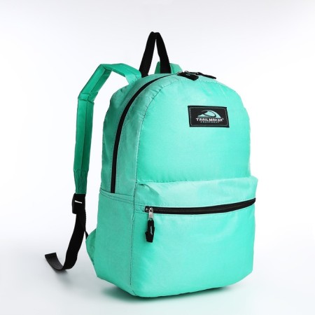 A backpack with a zipper, an outer pocket, the color is turquoise-2