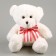 Soft toy "Bear", with a bow, 22 cm, white color