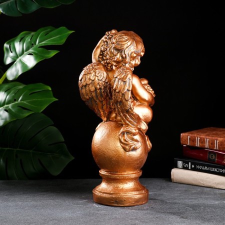 Figure "Angel with a basket" bronze 19x20x42cm-2