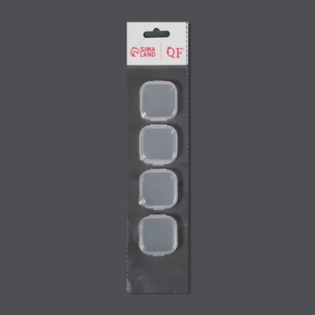 A set of decor containers, 4 pcs, 3.4 × 3.4 × 1.8 cm, the color is transparent-4