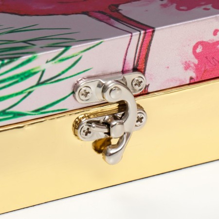 Casket tree "Pink flamingo. Dream" Glossy to the leatherette 5.5x24x17 cm-1