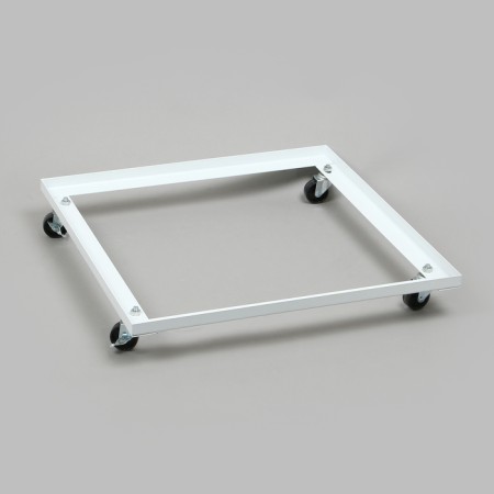 The basket-drill is folding, on wheels, 1 shelf, 60 × 60 × 80 cm, white color-5