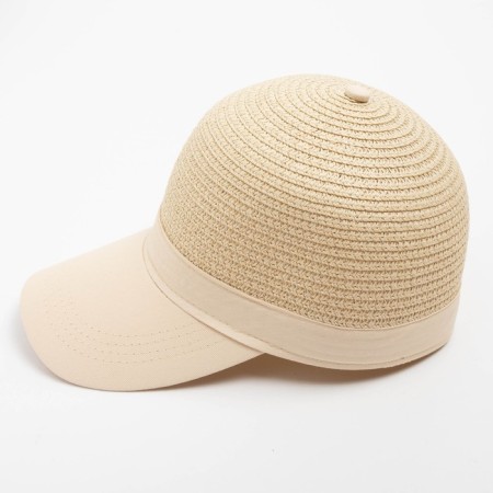 Cap female wicker minku beige color, size 56-58-3
