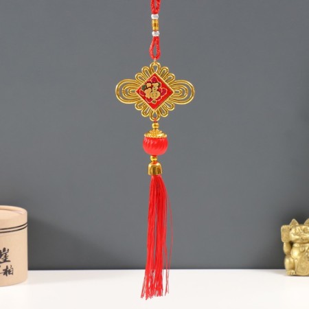 Plastic suspension, textiles "Chinese flashlight and knot - for happiness" 3x8.5x36 cm